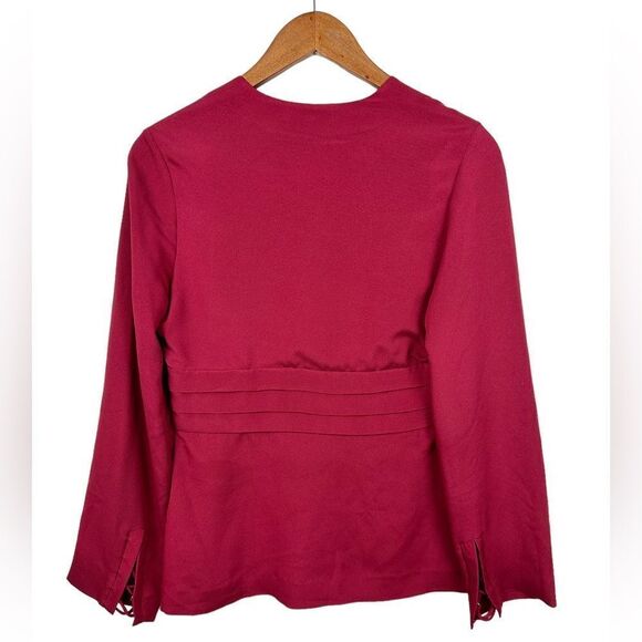 IRO Luana Lace-Up Crepe Top in Wine Size 38 - Picture 6 of 10